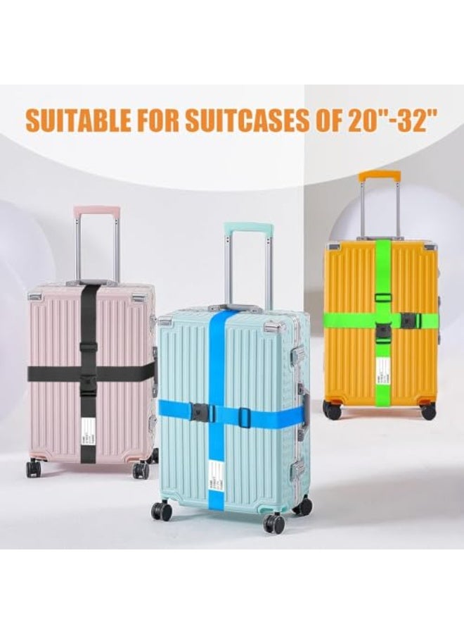 YelaJoy 4 PCS Luggage Straps Adjustable Suitcase Belt, Lockable Against Accidental Opening, Easy to Identify Travel Accessories, Add a Bag Connector Holds Suitcase Together (Green) - Image 4